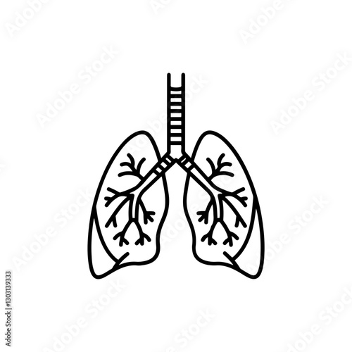 Bronchi Icon – Representation of Airway Branching into Lungs for Medical and Health-related Concepts
