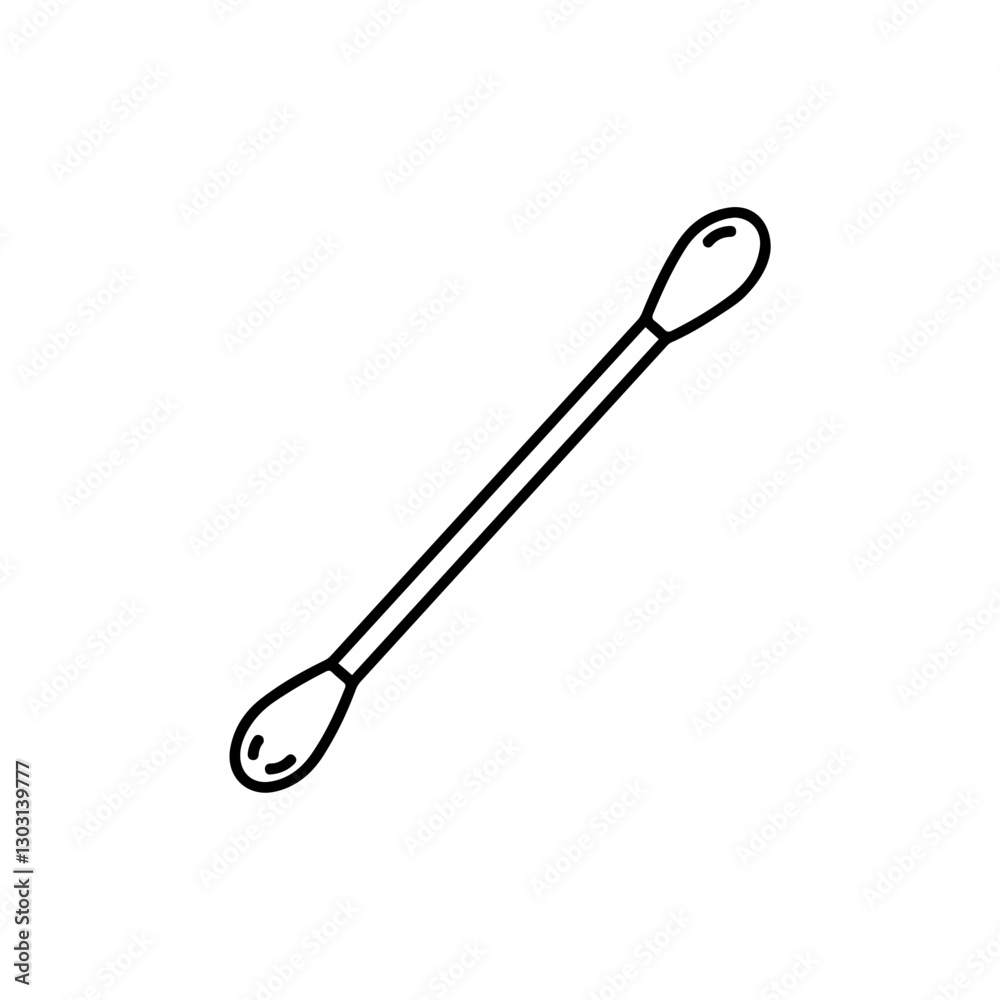 Cotton Swab Medical Icon – Thin Line Design for Health, Hygiene, and Medical Use Cotton Swab Medical Icon – Thin Line Design for Health, Hygiene, and Medical Use