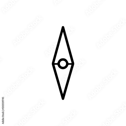 Compass Needle Outline Icon – Geographical Tool for Navigation and Directional Guidance