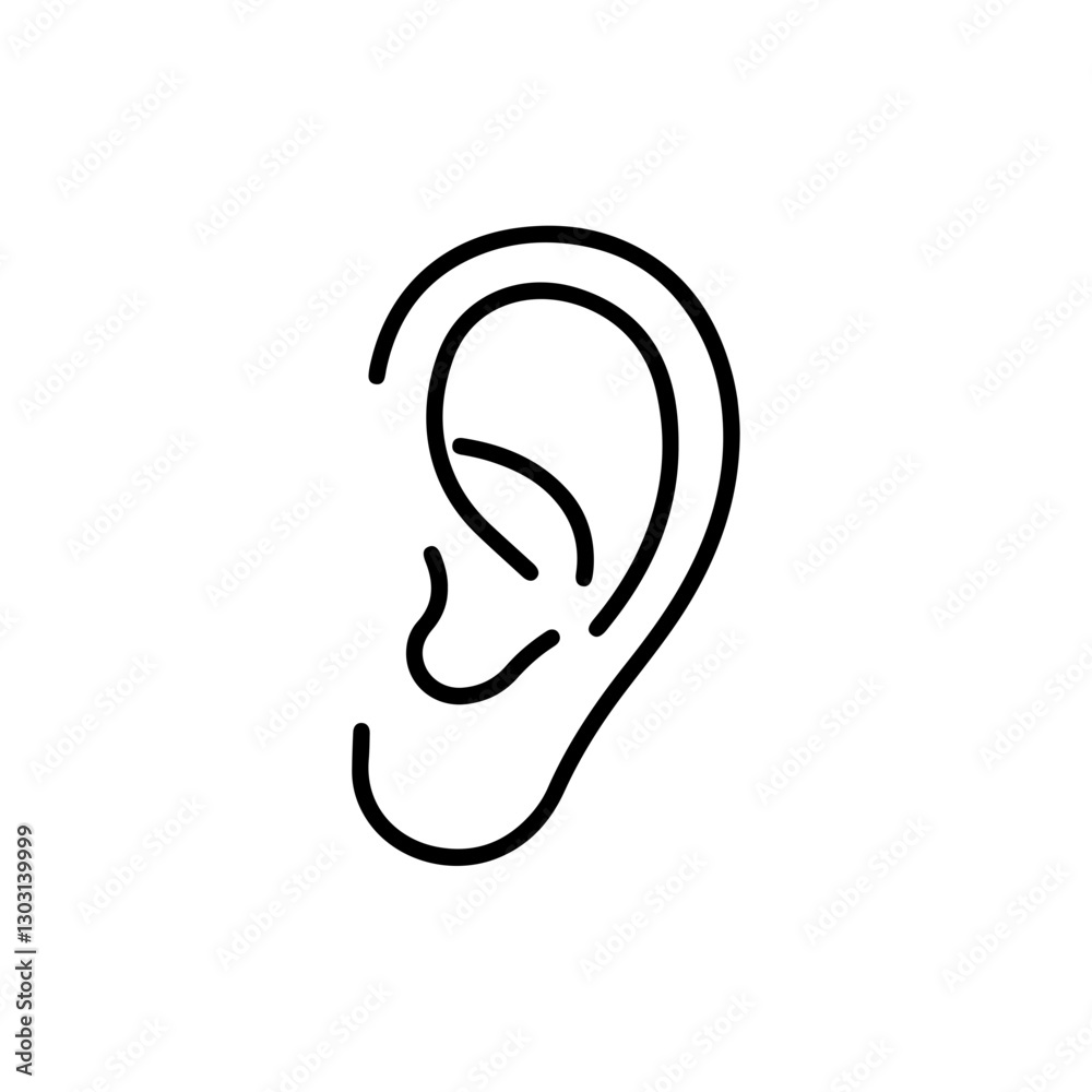Eustachian Tube Icon – A Symbol Representing the Ear Pressure Equalizer for Hearing and Balance Eustachian Tube Icon – A Symbol Representing the Ear Pressure Equalizer for Hearing and Balance
