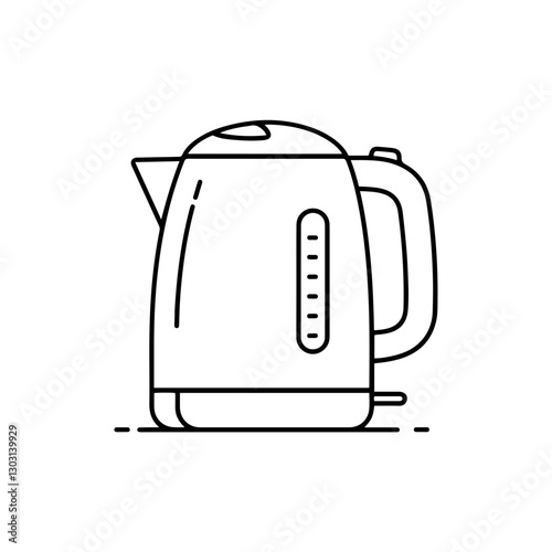 Electric Kettle Icon – Representing Modern Kitchen Appliances, Tea Making, and Boiling Water