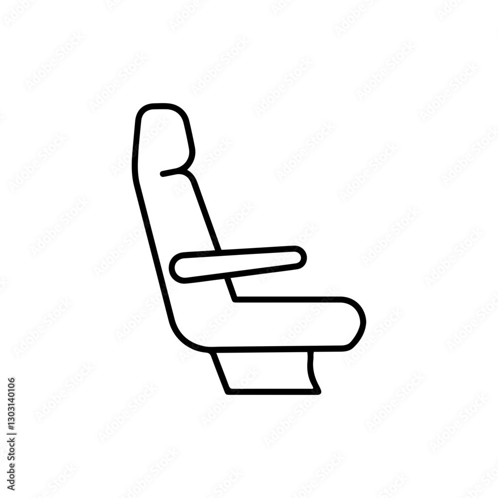 Flight Seat Icon – Minimal Thin Line Design Representing Airplane Seat and Travel Flight Seat Icon – Minimal Thin Line Design Representing Airplane Seat and Travel