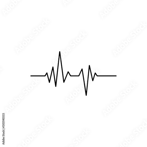 Heart Pulse Waveform Icon – Symbol Representing Heart Rate and Pulse Monitoring in Healthcare