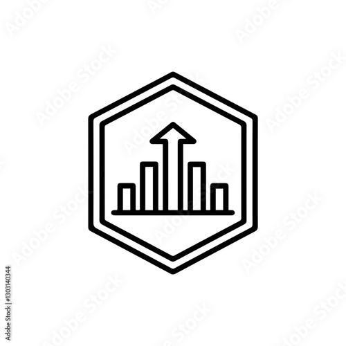 High Score Badge Icon – Representing Achievement and Success with a Rising Arrow or Numbers