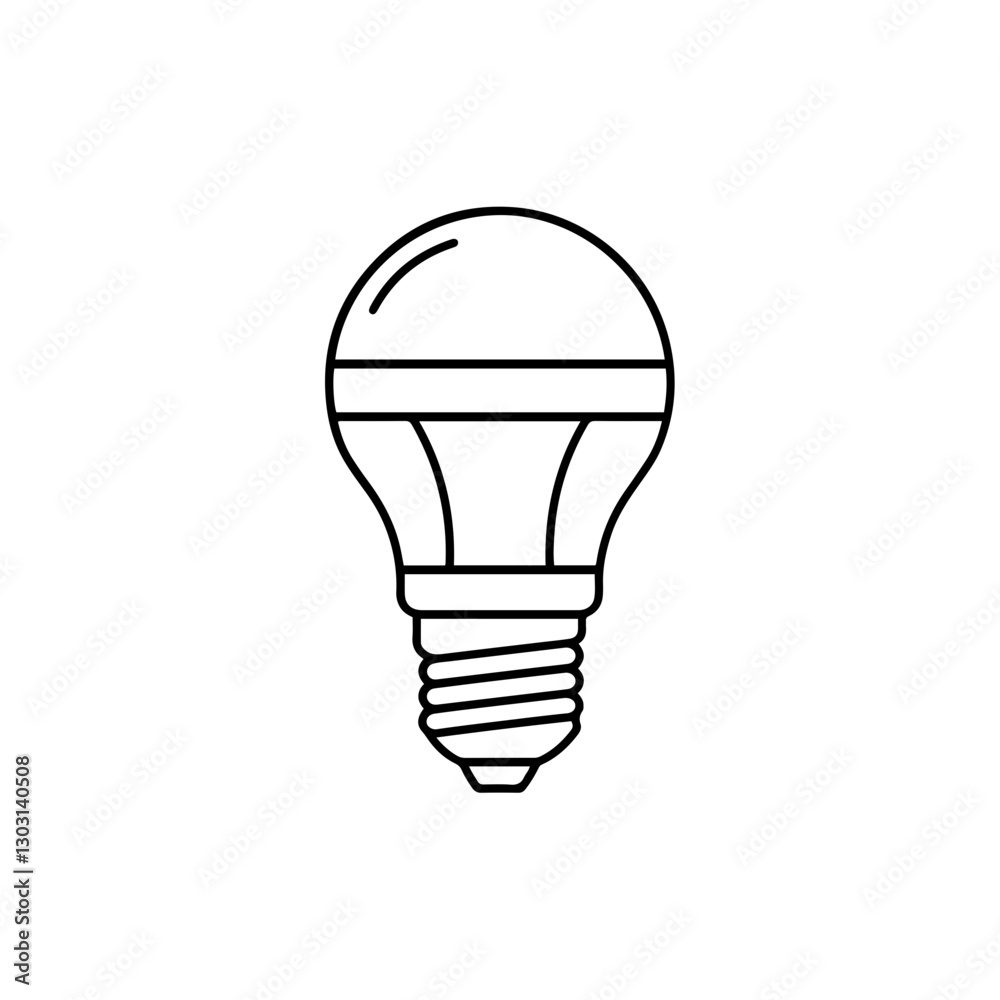 LED Bulb with Screw Base Icon – Representing Modern Lighting, Energy Efficiency, and Technology LED Bulb with Screw Base Icon – Representing Modern Lighting, Energy Efficiency, and Technology