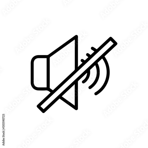 Mute Sound Off Icon – Flat Design for Sound Control, Audio Muting, and Noise Reduction