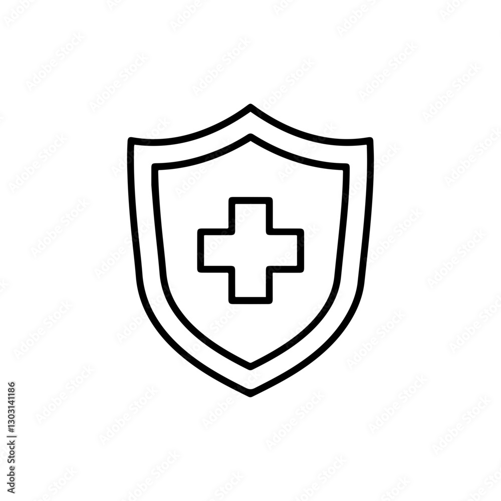 Safety Achievement Icon – A Shield with a Cross or Checkmark Symbolizing Workplace Safety and Protection Safety Achievement Icon – A Shield with a Cross or Checkmark Symbolizing Workplace Safety and Protection