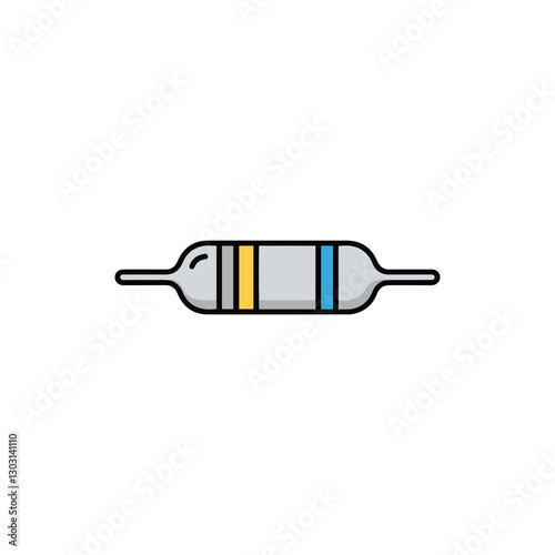 Resistor with Color Bands Icon – Symbolizing Electronics Components and Electrical Circuits