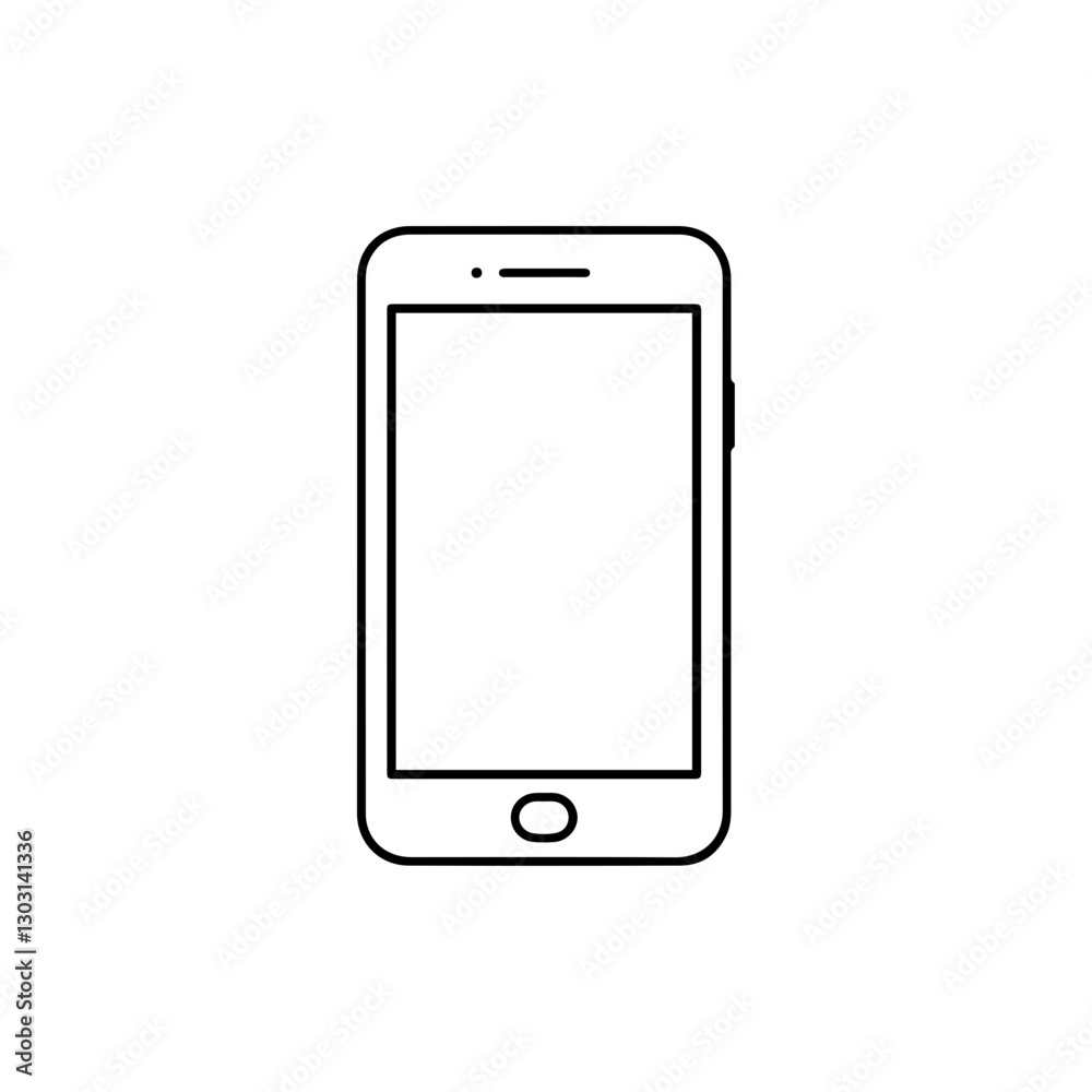 Smartphone with Single Button Outline Icon – A Minimalist Design of a Smartphone with One Physical Button Smartphone with Single Button Outline Icon – A Minimalist Design of a Smartphone with One Physical Button