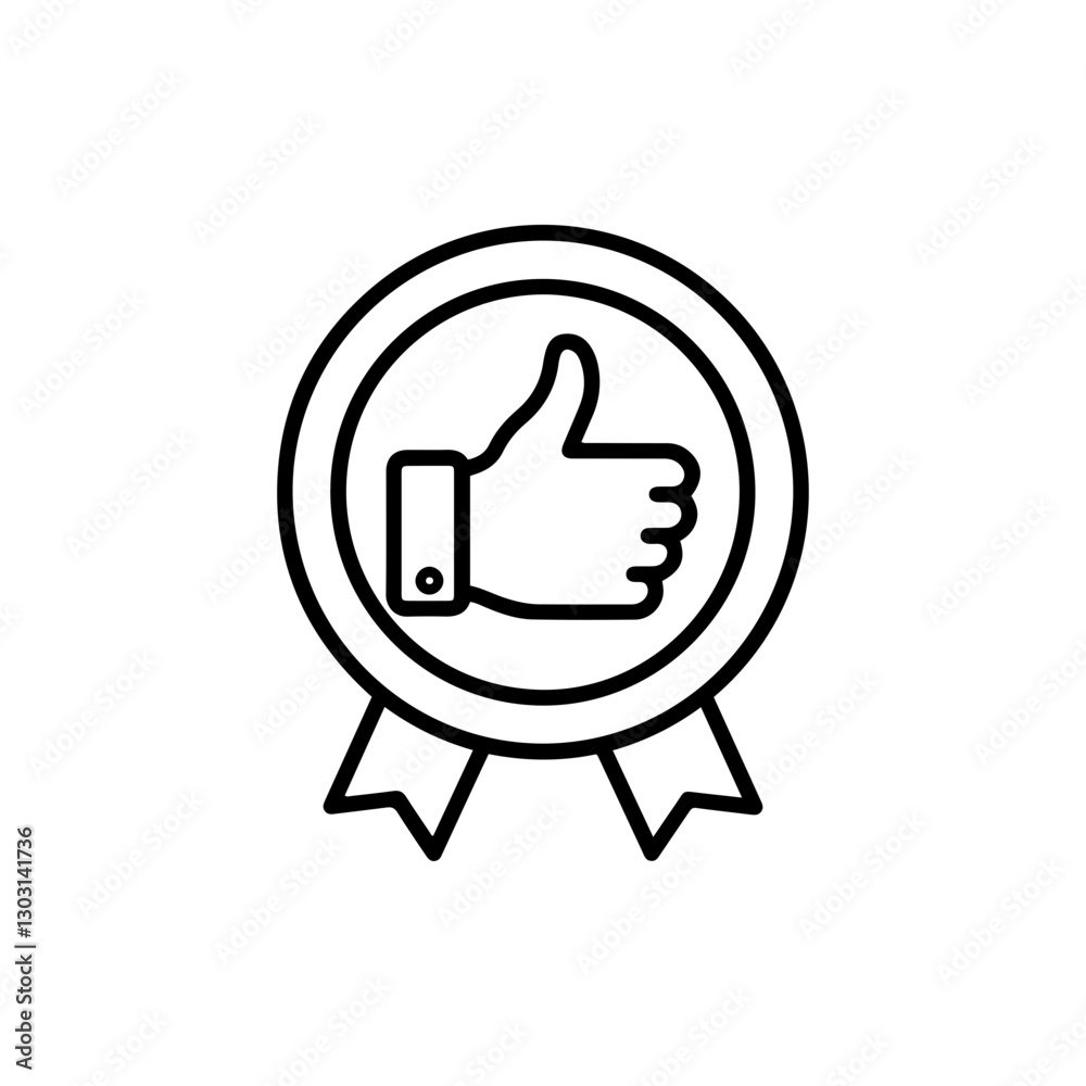 Thumbs Up Badge Icon – Approval, Positive Feedback, and Recognition Thumbs Up Badge Icon – Approval, Positive Feedback, and Recognition