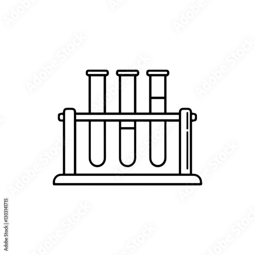 Test Tube Holder Icon – Representing Laboratory Equipment, Chemical Experiments, and Scientific Research