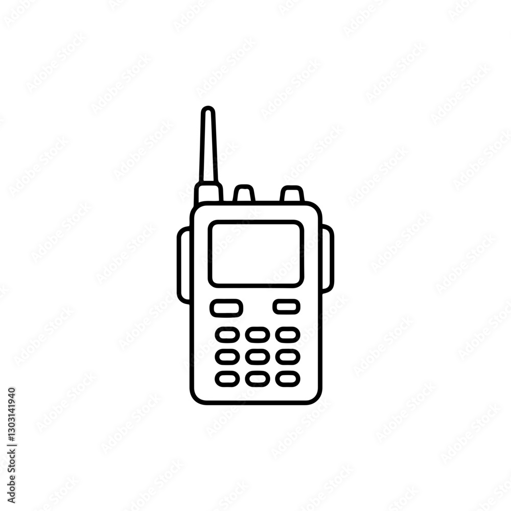 Walkie-Talkie Icon – Thin Line Design Representing Two-Way Radio Communication and Connectivity Walkie-Talkie Icon – Thin Line Design Representing Two-Way Radio Communication and Connectivity