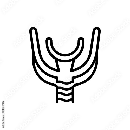 Vocal Cords Icon – Thin Line Representation of Sound-Producing Folds in the Human Throat