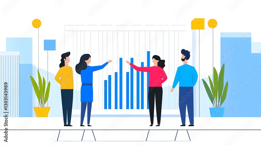 Obraz premium Successful Business Team Celebrating Financial Growth and Rising Charts