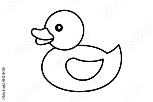 "Rubber Duck Bath Toy Flat Icon for Apps, Fun Ducky Illustration, Kid's Toy Icon"


