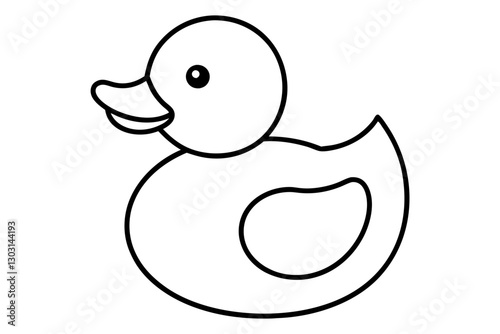"Rubber Duck Bath Toy Flat Icon for Apps, Fun Ducky Illustration, Kid's Toy Icon"

