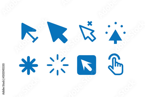 Free Download Collection of Blue Modern Cursor and Pointer Icons - GFXLoad