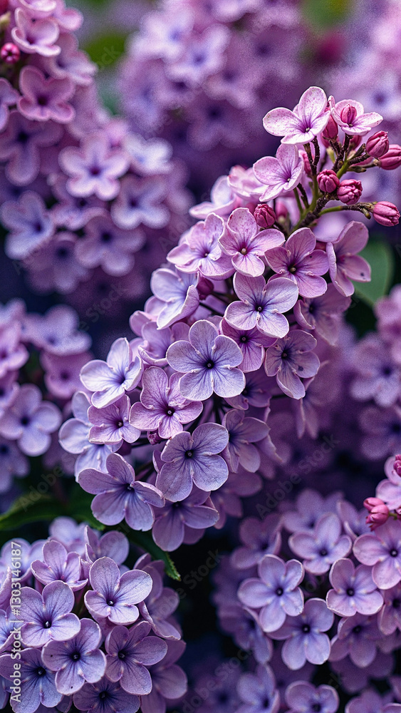 Vibrant Lilac Flower Bed: Top-Down View of Purple Blooms for Mother's Day Cards, Floral Ads, and Beauty Marketing Vibrant Lilac Flower Bed: Top-Down View of Purple Blooms for Mother's Day Cards, Floral Ads, and Beauty Marketing
