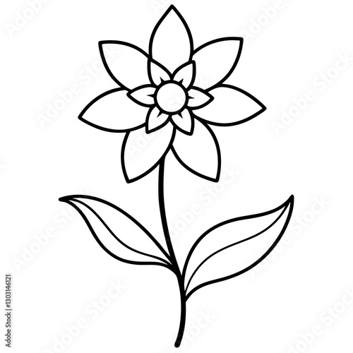 Tiny flower silhouette vector illustration 