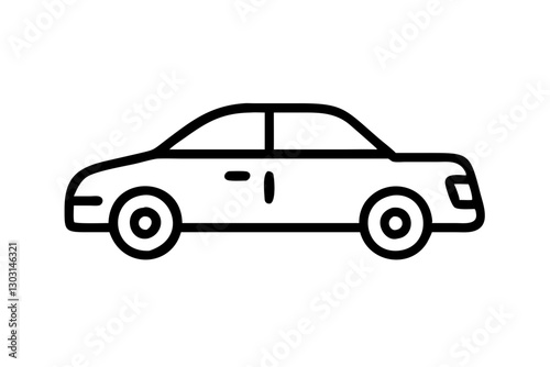 Flat Sedan Car Icon – Front View Automobile Vector