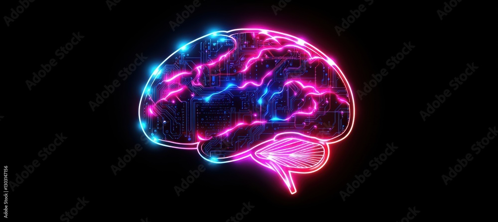 Neon circuit brain a fusion of futuristic luxury and aesthetics Neon circuit brain a fusion of futuristic luxury and aesthetics