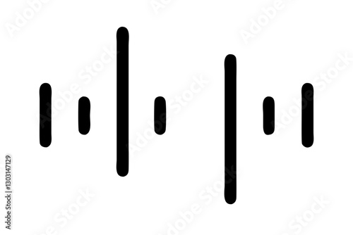 Minimalist Sound Wave Line Art – Audio Waveform Vector Icon