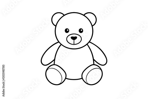 Teddy Bear Plush Toy Line Art Icon for Apps and Websites

