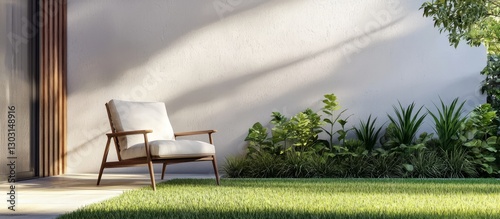 Expansive view of a lush green grass lawn creates a tranquil atmosphere.