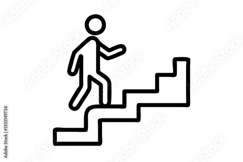 "Vector Icon of Walking Up Stairs for Web and Apps"

