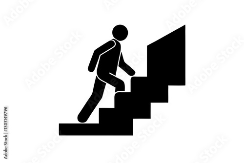 "Vector Icon of Walking Up Stairs for Web and Apps"

