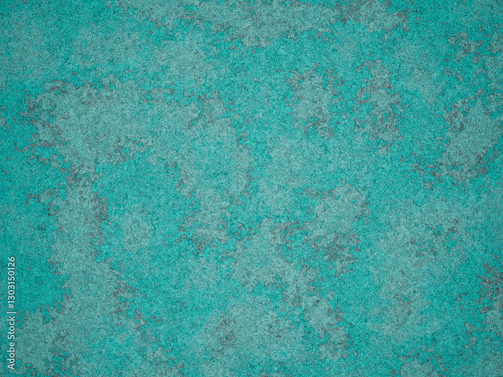 Obraz premium Rough cement surface featuring a weathered turquoise color with streaks of grey.