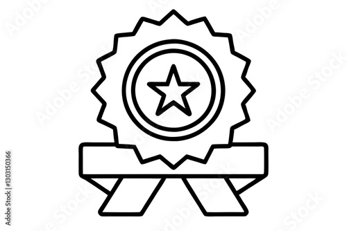 "Winning Prize Medal Badge Icon Design"
