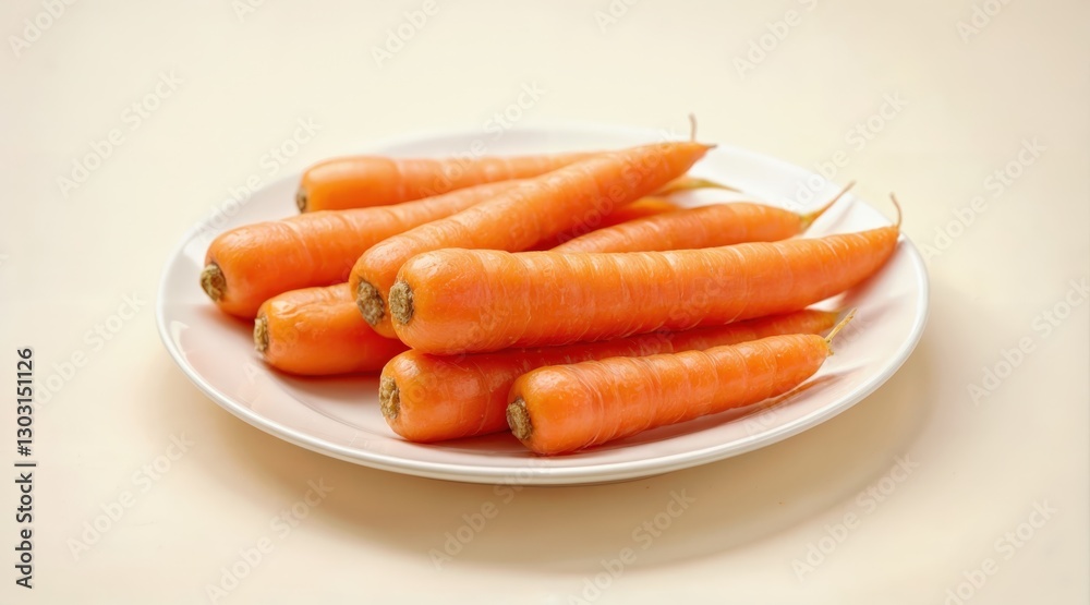 Whole Carrots with Green Leaves on a White Plate, Bright and Clean Food Composition, Vibrant Orange Color, Minimalist Still Life, Fresh and Organic Healthy Food Concept, Light and Natural Aesthetic Whole Carrots with Green Leaves on a White Plate, Bright and Clean Food Composition, Vibrant Orange Color, Minimalist Still Life, Fresh and Organic Healthy Food Concept, Light and Natural Aesthetic