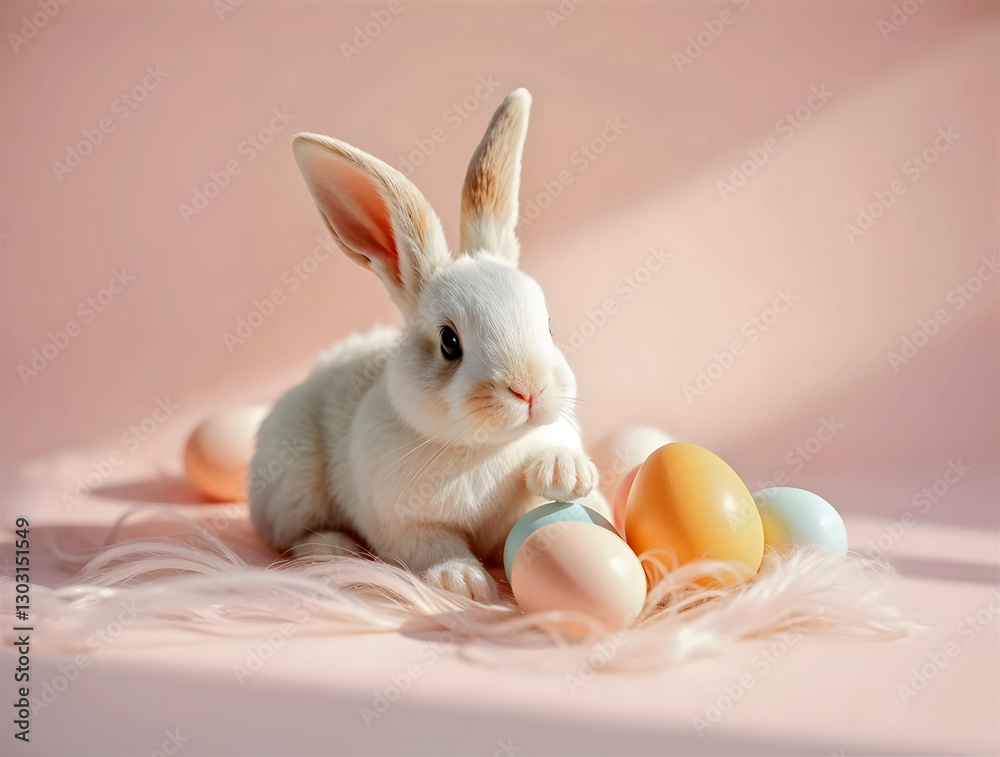 Happy easter, traditional background, decorated eggs, bunny, culture and religion, seasonal template