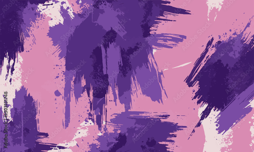 Obraz premium Modern vector style artwork featuring a background of rough, thick brushstrokes in blue and pink, creating a textured and dynamic design, easily editable.