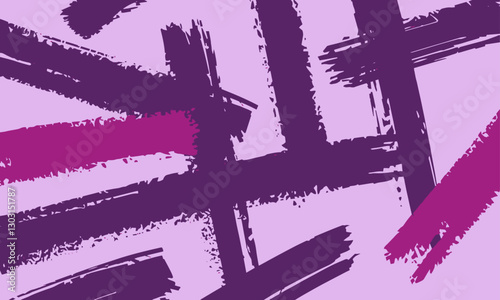 Modern vector style artwork featuring a background of rough, thick brushstrokes in blue and pink, creating a textured and dynamic design, easily editable.