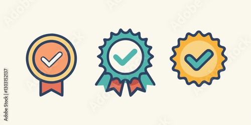 Premium Quality Badge Icons - Verified, Certified, Achievement Medals & Checkmarks