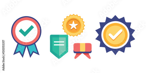 Premium Quality Badge Icons - Verified, Certified, Achievement Medals & Checkmarks