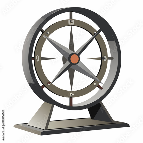 sculptural steel tabletop clock 