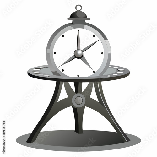 sculptural steel tabletop clock 