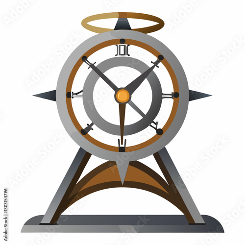 sculptural steel tabletop clock 