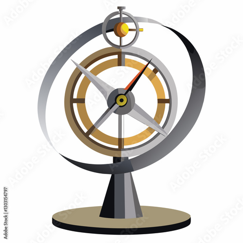 sculptural steel tabletop clock 
