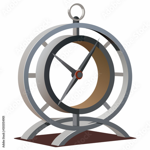 sculptural steel tabletop clock 