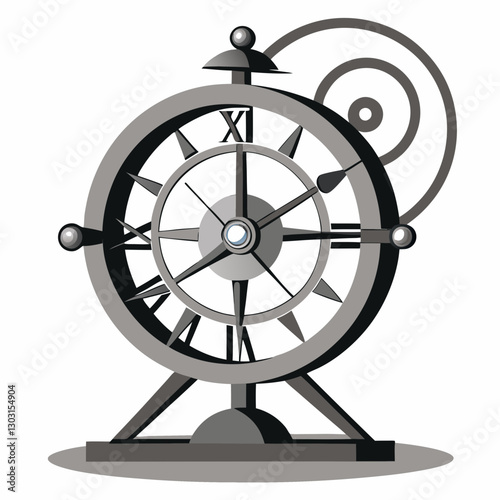 sculptural steel tabletop clock 