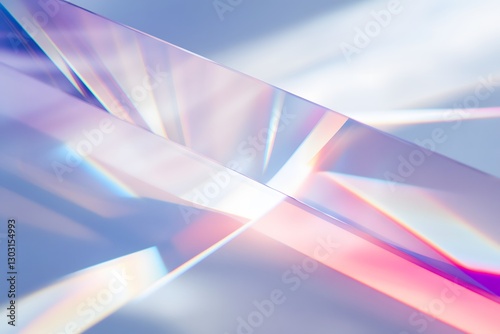 Abstract Glass Prism Displaying Colorful Light Refractions with Modern Design