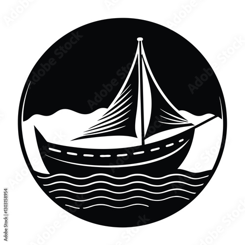 Boat Silhouette on the Horizon vector