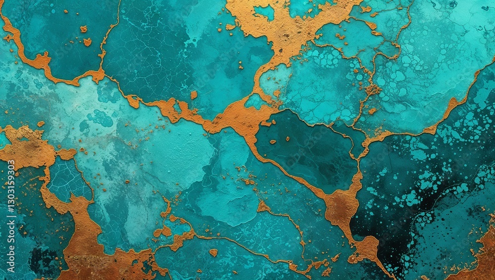 Fototapeta premium Vintage turquoise art texture on abstract background design illustration 