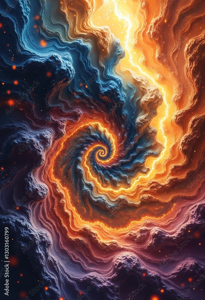 Obraz premium Pearlescent Vortex Fractal Maelstrom