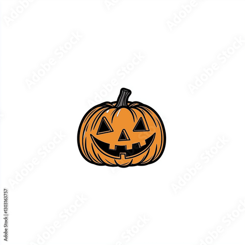 Classic carved Halloween pumpkin with a mischievous smile, symbolizing the festive spirit of the season photo