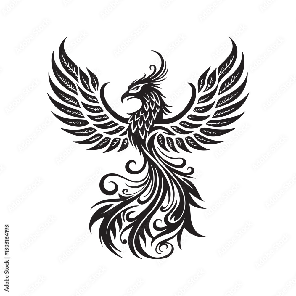 vector illustration of a tattoo of an eagle